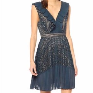 SOLD - French connection teal orabelle lace pleats